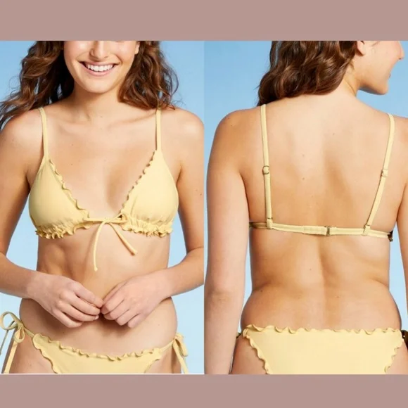 NWD Xhilaration [ Medium 4-6] Ruffle Triangle Top + High‎ Leg Bikini Bottom - Picture 4 of 12